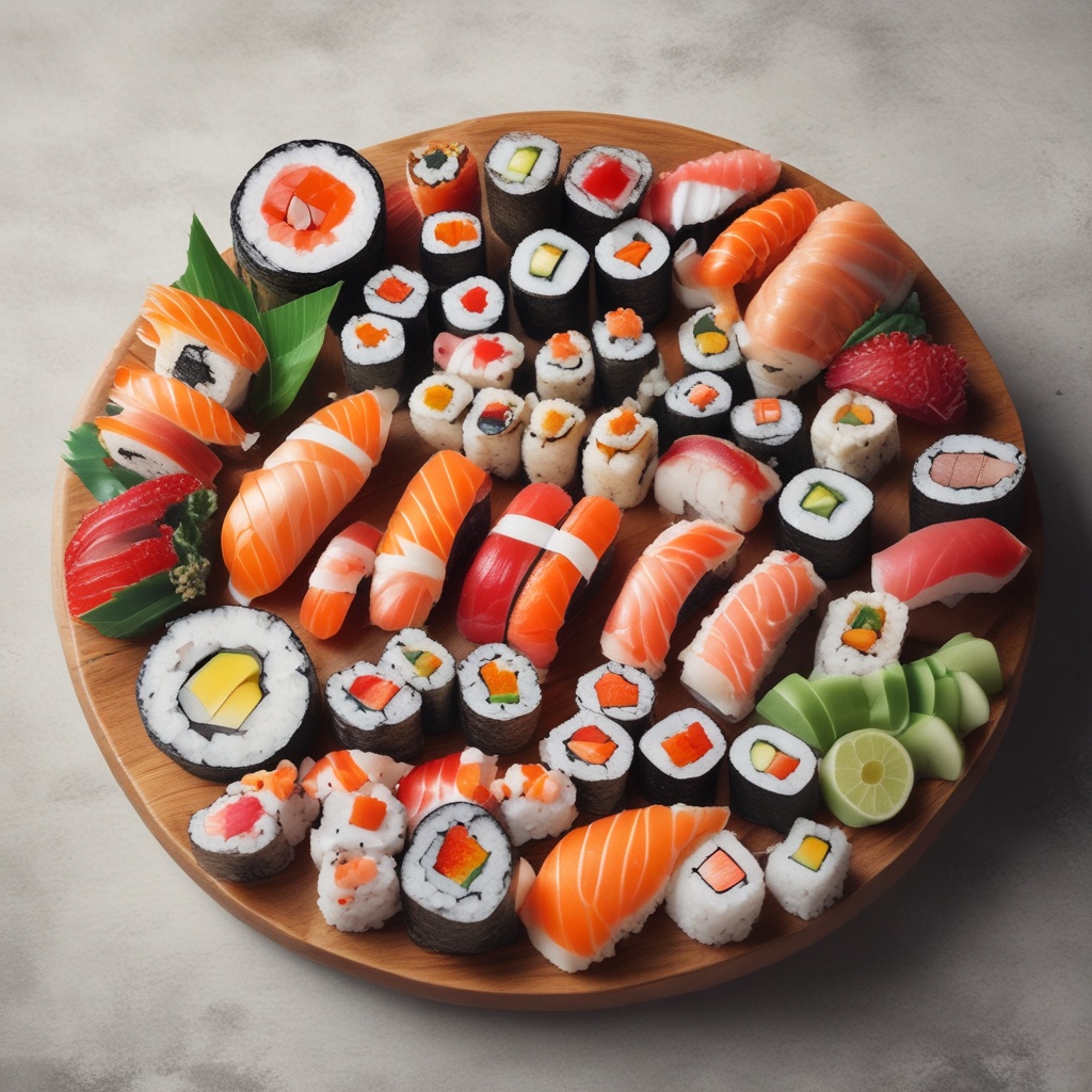 Delicious sushi platter